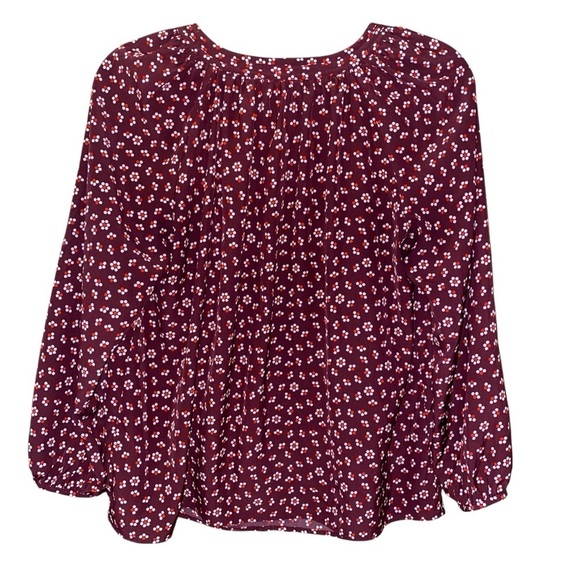 Boden Floral Burgundy Blouse Size US 8R - Picture 2 of 10